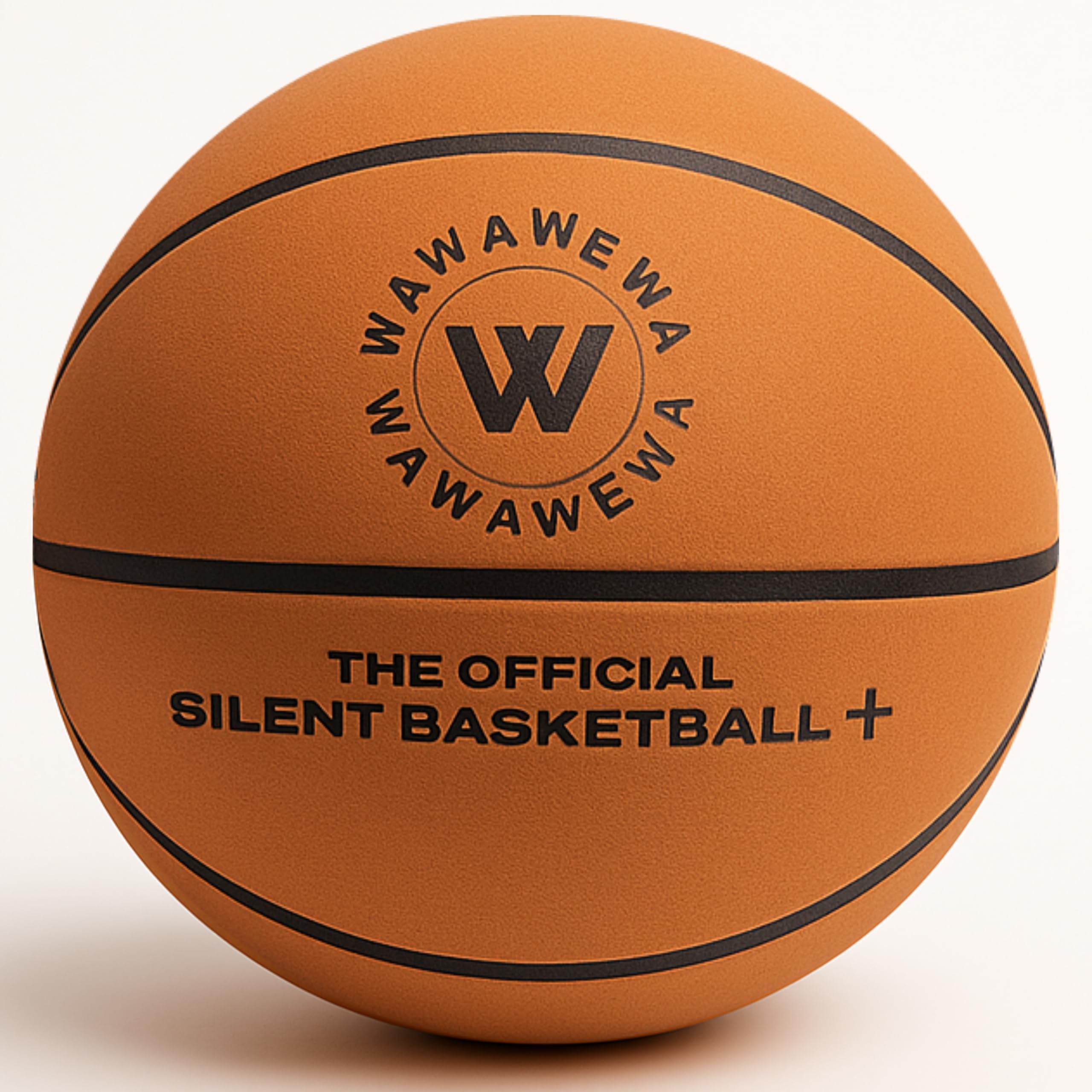 WAWAWEWA The Official Silent Basketball+ | Size 7 (29.5") ; Grooved Airless Foam Basketball for Quiet Dribbling and Indoor Training