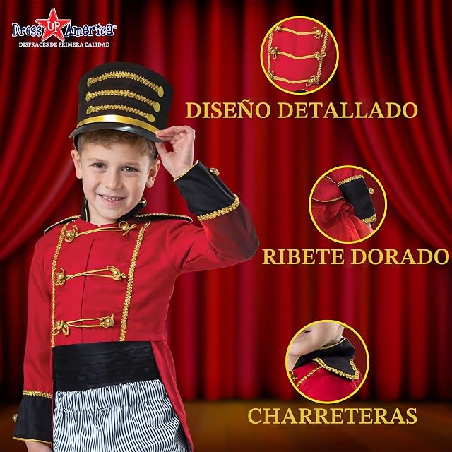 Foto 3 de 7 de Dress Up America Traje cascanueces para los muchachos - Uniforme del soldado de juguete de vestir para niños
