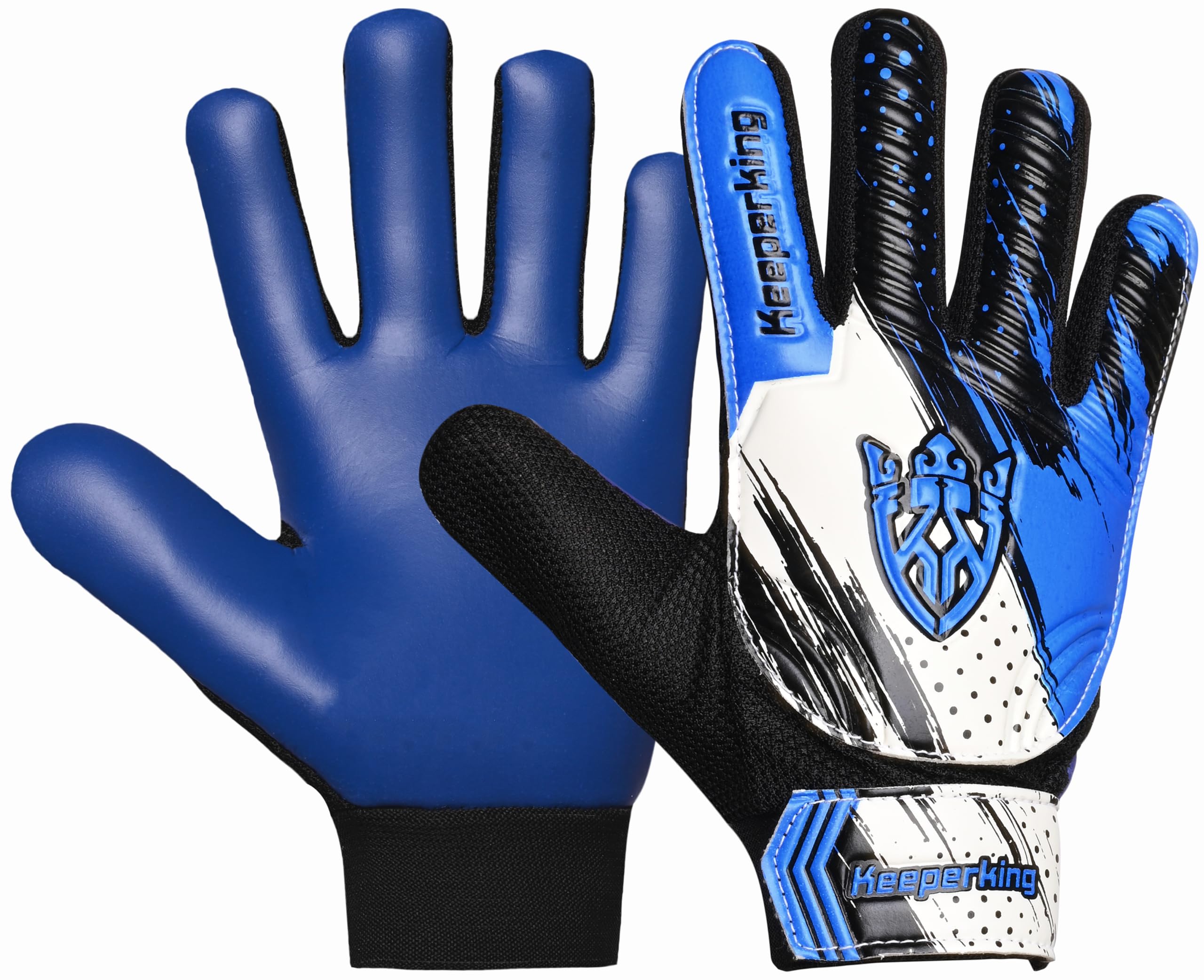 Keeperking Guanti da portiere per bambini, Clawxen, ragazzi e ragazze, guanti da calcio, guanti da calcio, guanti da tormann, misura 3-7