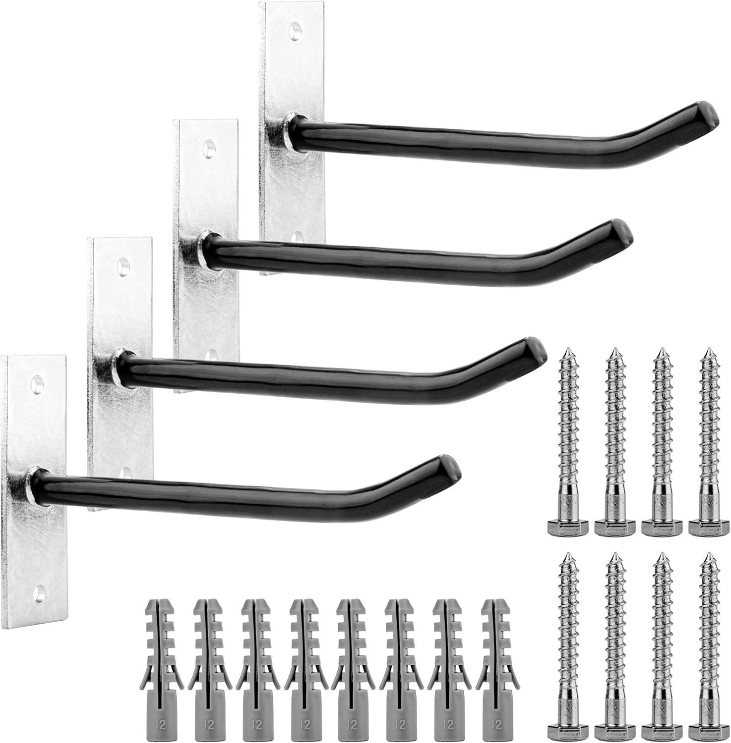 CARTMAN Heavy Duty Steel Garage Wall Mount Tire Wheel Storage Rack, Pack of 4