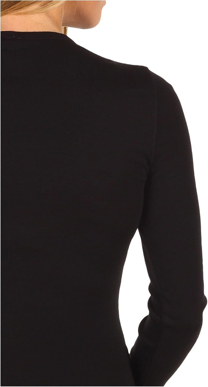 Женская футболка Splendid 1x1 Rib Classic Long Sleeve Crew Neck, цвет: Чёрный — фото 6