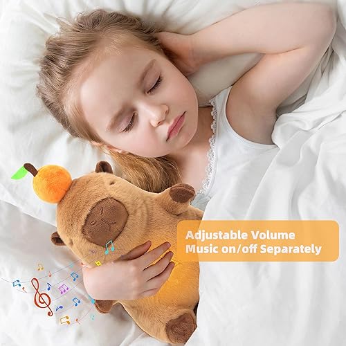 Miniatura 5 de IUTOYYE Capybara - Animal de peluche con luces musicales para respirar, movimiento, alivio de la ansiedad, regalo relajante para dormir, compañero