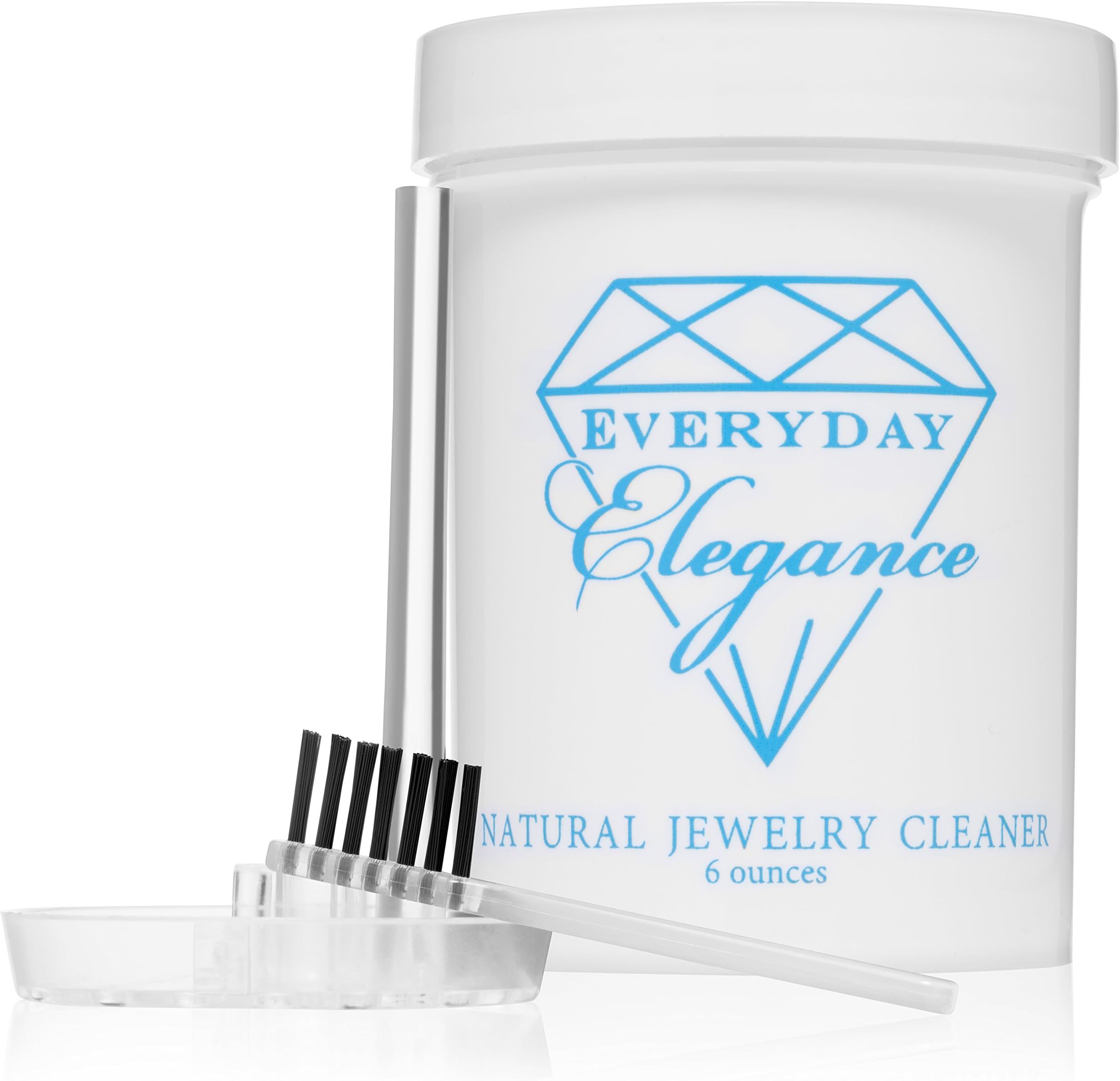 Everyday Elegance100% All Natural Jewelry Liquid Cleaner Solution | Non-Toxic Naturally Derived Cleaning Gold, Silver & Platinum Cleaning | 6 Ounce Jar