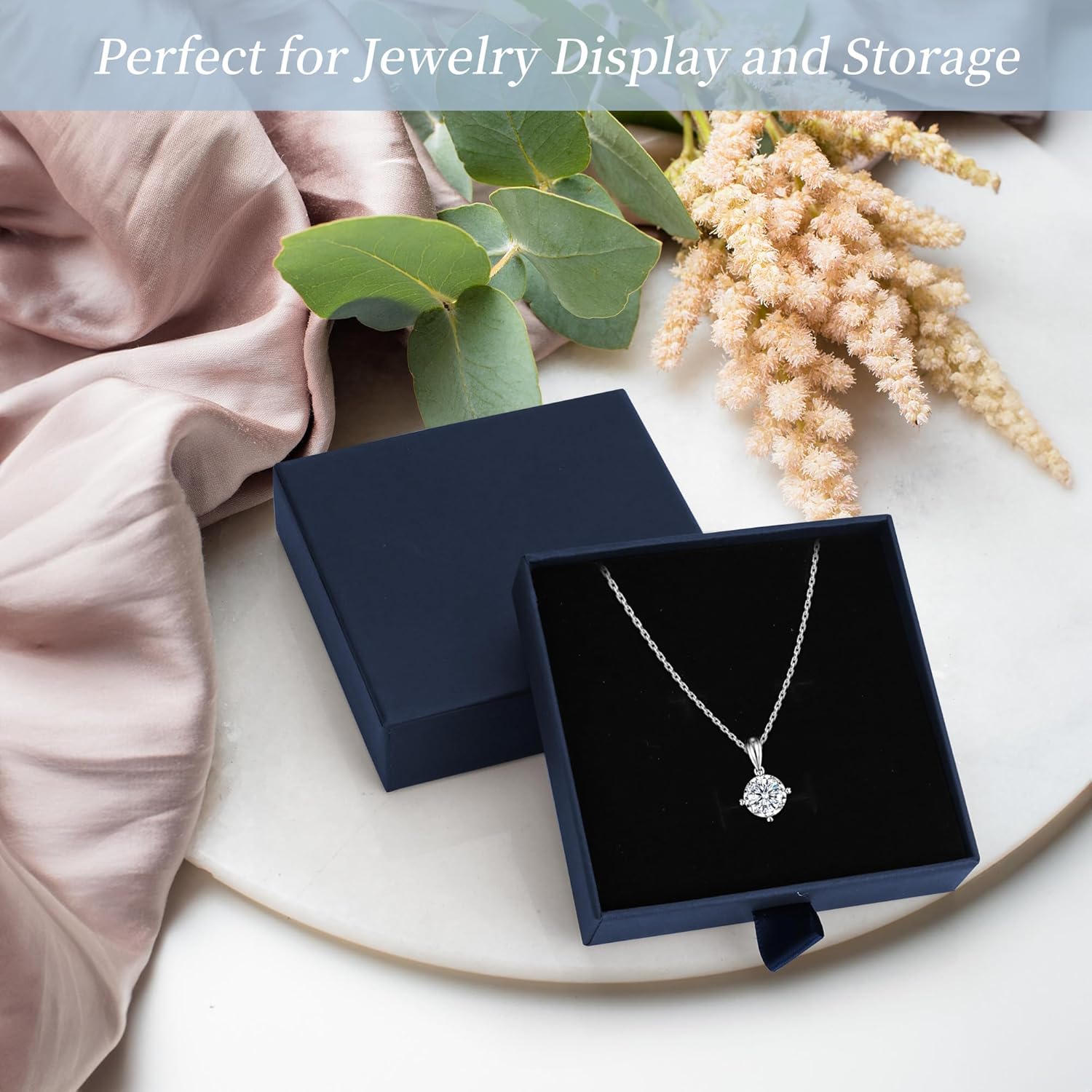 MATUFF Jewelry Box, 10 Pack 3.5" × 3.5" x 1" Bulk Sponge Fill Cardboard Jewelry Gift Boxes, Drawer Style Small Gift Boxes for Necklace Pendant Bracelet Ring Earring Display and Storage, Navy blue - Image 4