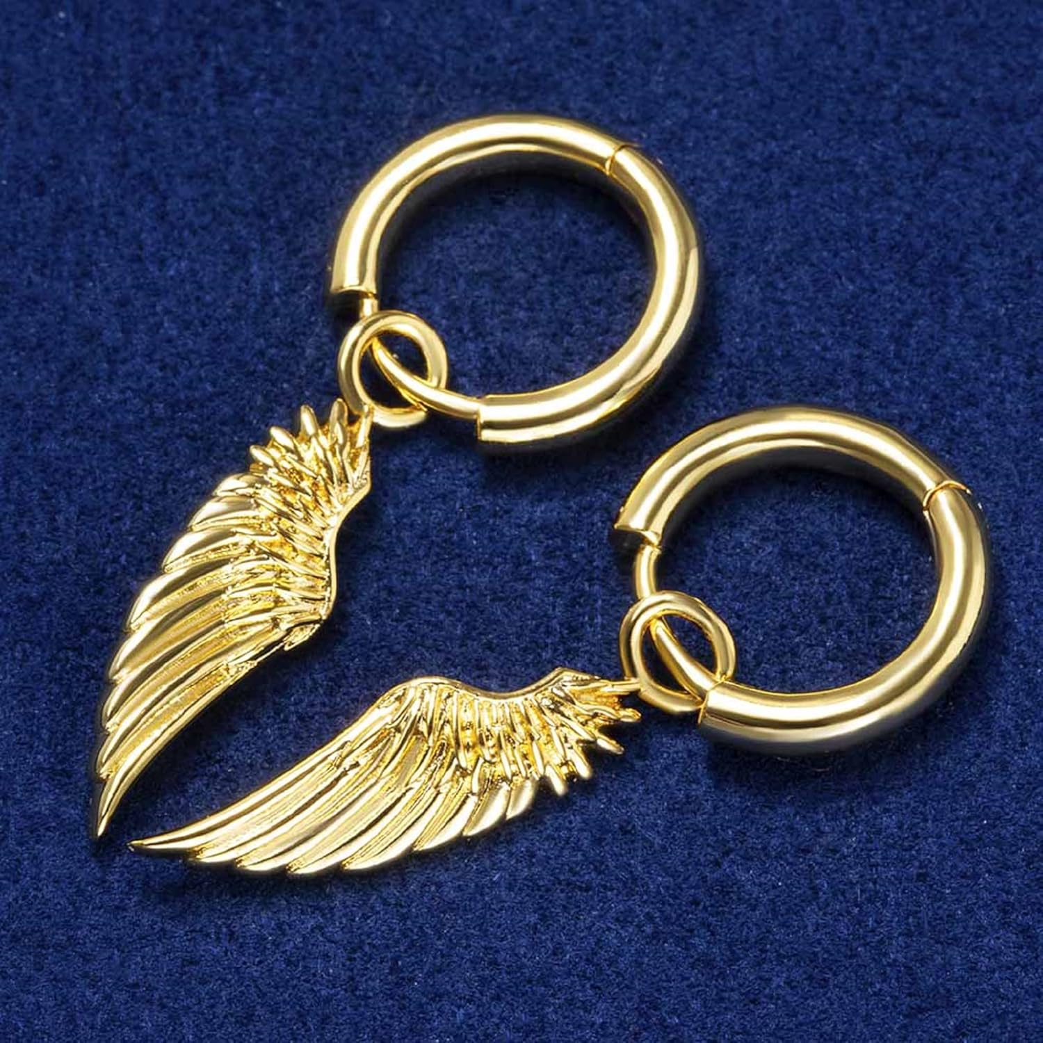 HELLOICE Angel Wings Dangle Earrings for Women Men Hook Drop Earrings Dainty Trendy Hypoallergenic Wings Jewelry for Dating Party Everyday Wear