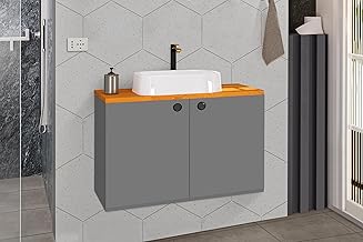 kit armário Gabinete Suspenso com Cuba Madri moderno oferta (cinza)