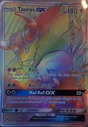 Amazon Co Jp ポケモンカードゲーム 英語版 ケンタロスgx Pokemon Tauros Gx 156 149 Sun Moon Secret Rare ホビー 通販