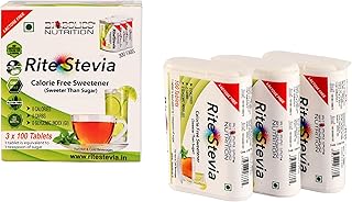 Rite Stevia Tablets in Dispenser 300 Count (3 boxes of 100 each) – LACTOSE FREE Natural Zero Calorie No Carb Sugar Substitute Diabetic Friendly Keto Sweetener Tabs in Portable Flip Top Containers