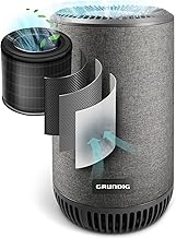 Grundig Luftreiniger Allergiker Air Purifier - Extra leise Hepa Filter + AKTIVKOHLEFILTER filtert 99,9% Schimmel Staub Pollen Viren Raucherzimmer, Luftqualitätsanzeige - 49m2 (Luftreiniger)