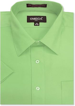 Mens Short Sleeve Solid Color Dress Shirts
