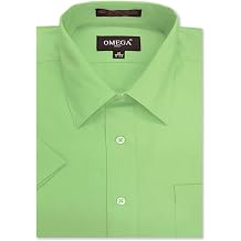Mens Short Sleeve Solid Color Dress Shirts