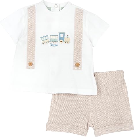 Short Bébé Chicco | Coton Doux Et Confortable | Élastique Ajustable à La Taille | Lavable En Machine | Taille 0 à 24 Mois