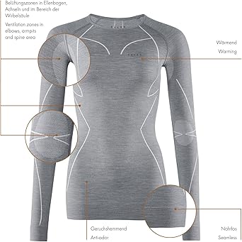 FALKE Dames Top van onderlaag Wool-Tech Round Neck W L/s Sh wol functioneel materiaal sneldrogend 1 stuk, Zwart Black 3000, S