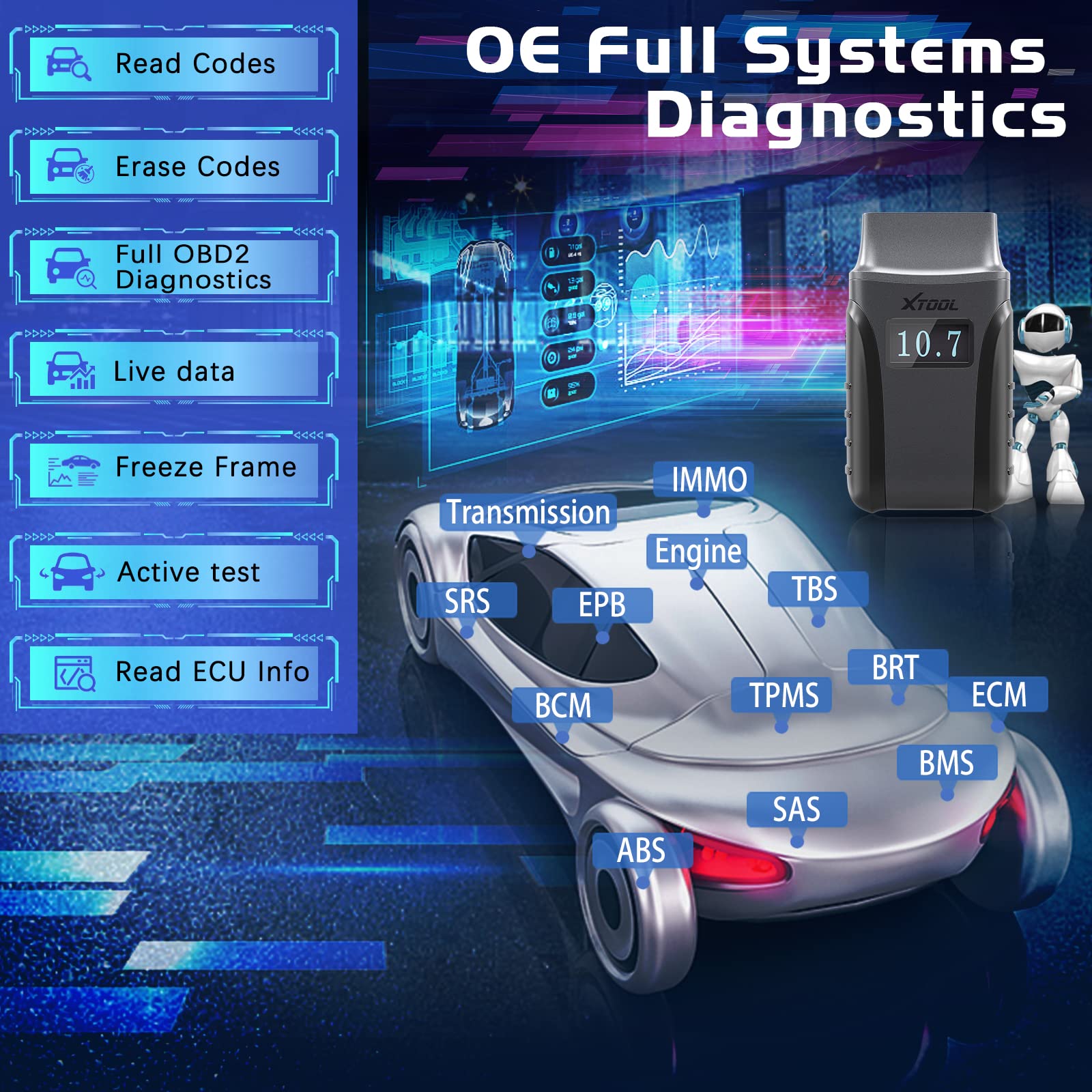 XTOOL A30D BiDirectional Control Wireless Scanner 2022 Newest All