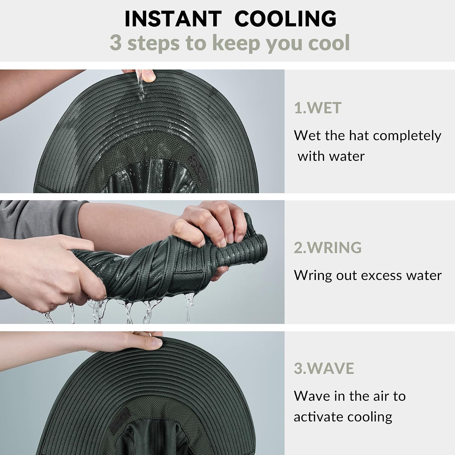 Sukeen Cooling Sun Hat for Men Women UPF50+ Wide Brim Fishing Hat with Neck Flap Adjustable Foldable Bucket Hat for Hiking image 3