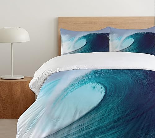 Miniatura 400 de Ambesonne Juego de funda de edredón de brújula, ilustración de mapa del mundo, marinero marítimo, equipo de vida monocromático, juego de ropa