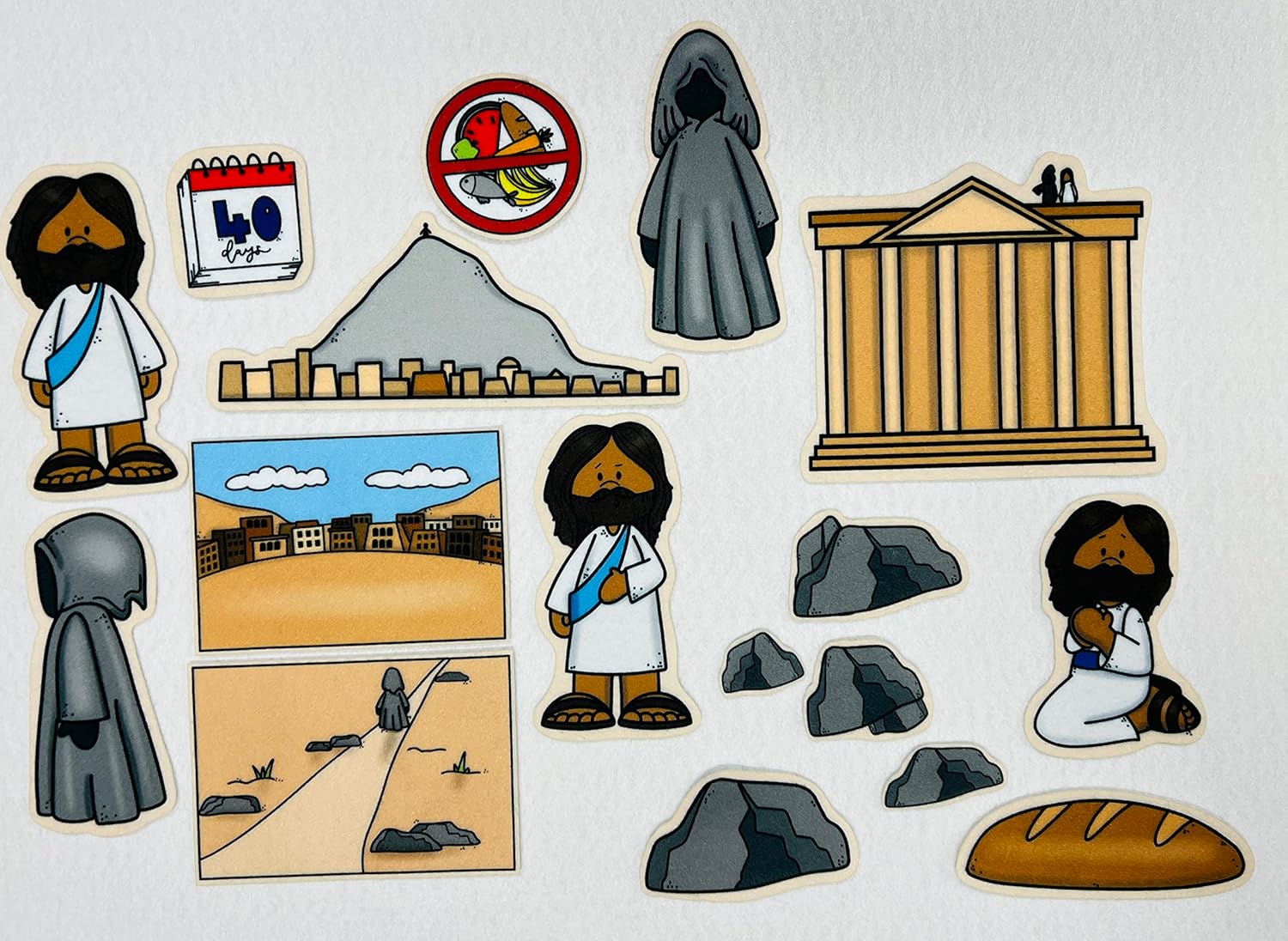 Jesus is Tempted Felt Bible Story for Flannnel Boards New Testament Stories