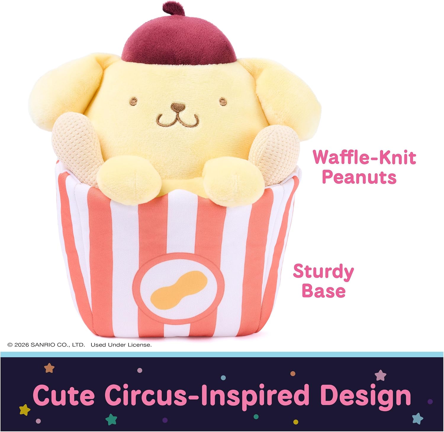 GUND Sanrio Pompompurin Circus Peanuts 8-Inch Circus Plush Toy for Ages 1+ image 5
