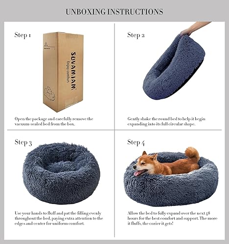 Miniatura 9 de Comfort Donut - Cama para perros ultrasuave con soporte para el cuello, 3 tamaños (lavable a máquina) para perros y gatos pequeños, medianos y