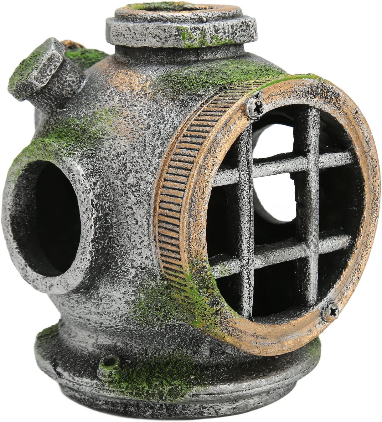 Aquarium Helmet Ornament Simulation Hideout House Resin Fish Tank Decoration for Freshwater Saltwater Fish Tank Decorations Small Medium Fish Tanks