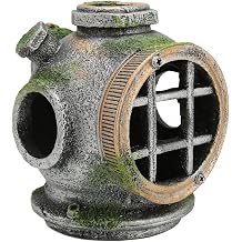 Aquarium Helmet Ornament, Simulationfish Tank Decorations Hideout, Resin Aquarium Decor for Freshwater Saltwater Fish Tank Decor Small Medium Fish Tanks, 4.3 x 5.7 x 5.5in