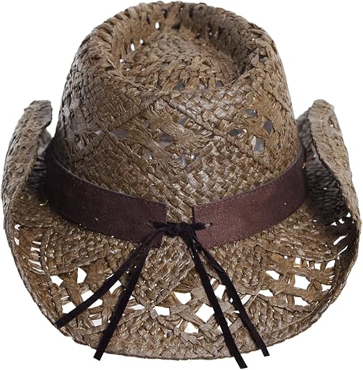 Vamuss Straw Cowboy Hat W/Vegan Leather 