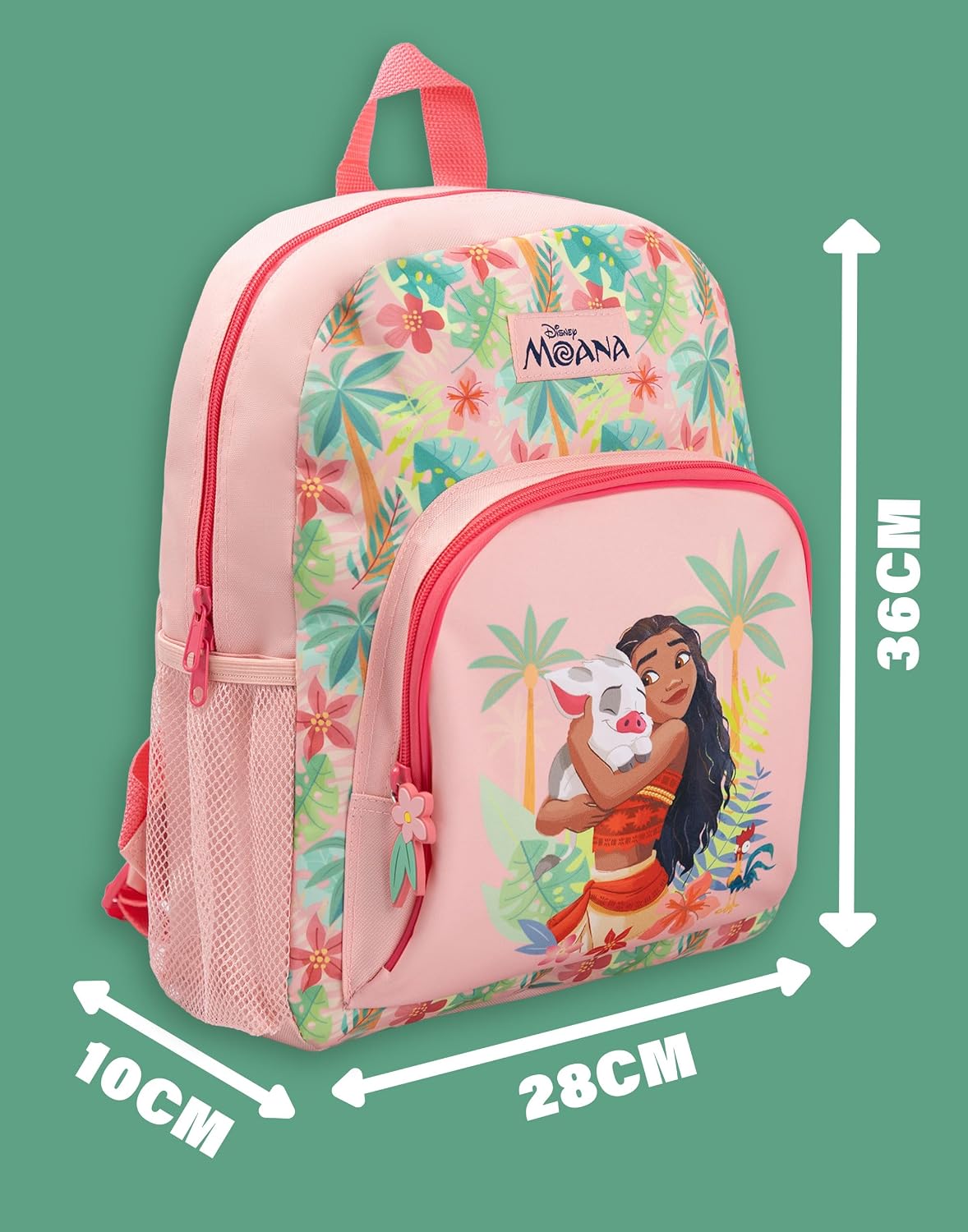 Disney Moana Girls Pink Backpack Tropical