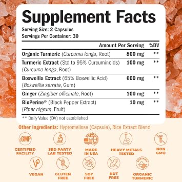 Vegan Glucosamine Chondroitin MSM & Turmeric Boswellia Advanced Joint Comfort & Mobility Support Bundle for Active Lifestyles