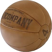 Bad Company Vintage Leder Medizinball in 10 Gewichtsstufen l Vollball aus hochwertigem Echtleder in braun oder schwarz I 1-10 kg