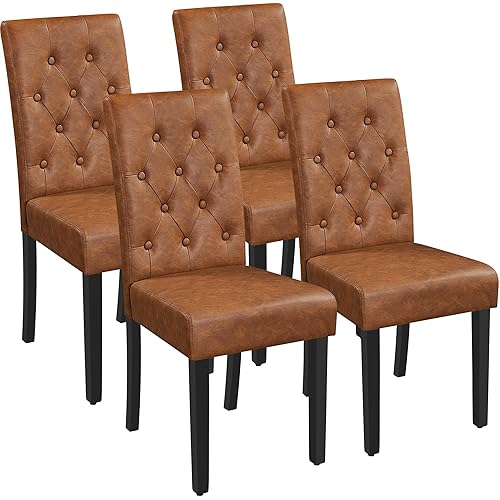 Yaheetech Dining Chairs Set of 4 Modern Style Faux Leather