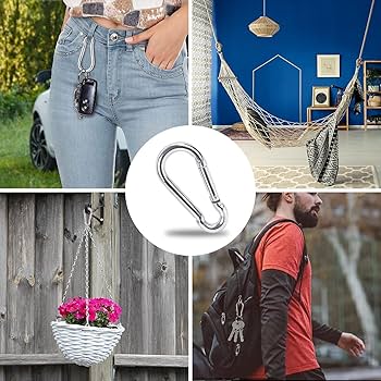 14 Stück Karabinerhaken Edelstahl 304 - 60mm Belastbar Bis 140kg Für Outdoor