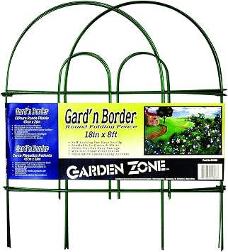 Origin Point 41808 Gardn Border Round Folding Fence, Green, 18-Inch x 8-Feet