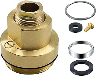 Washer Repair Kit and Cap Assembly, Compatible with TA-9 and T-12A, Compatible with Symmons Temptrol Valve TA-10 Spindle Assembly, Includes Washer, Retainer, Screw, Cap Gasket, Nut