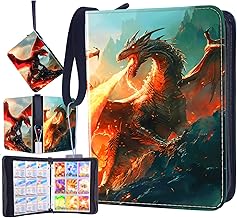 Album Card Binder, Large Collectible Card Album, Capacity 50 Pages of 900 Cards, Large Notebook Storage Album Card Protection, Leather Waterproof Zipper Card Holder