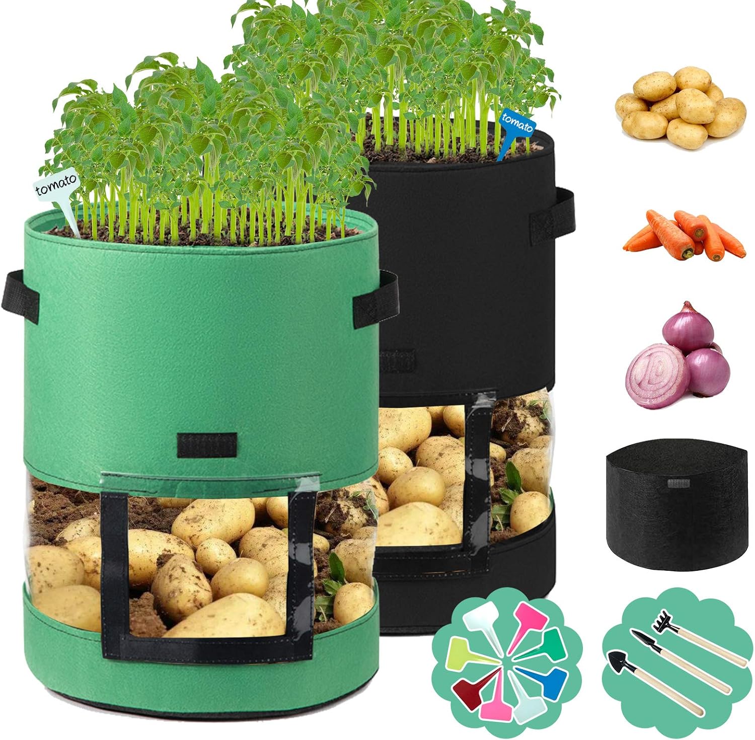 ZOKLA Potato Grow Bags, 7 Gallon Vegetable, Flower, Plant