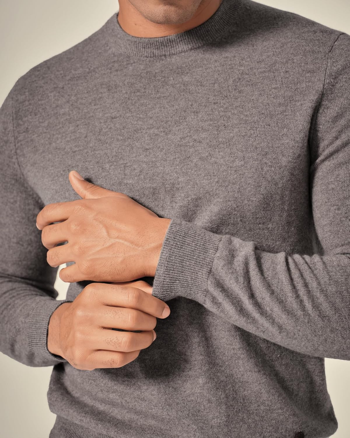 KVSS Men's Crewneck 100% Pure Cashmere Sweater, Pullover Cashmere Sweaters for Mens | Luxury from Inner Mongolia - Image 4