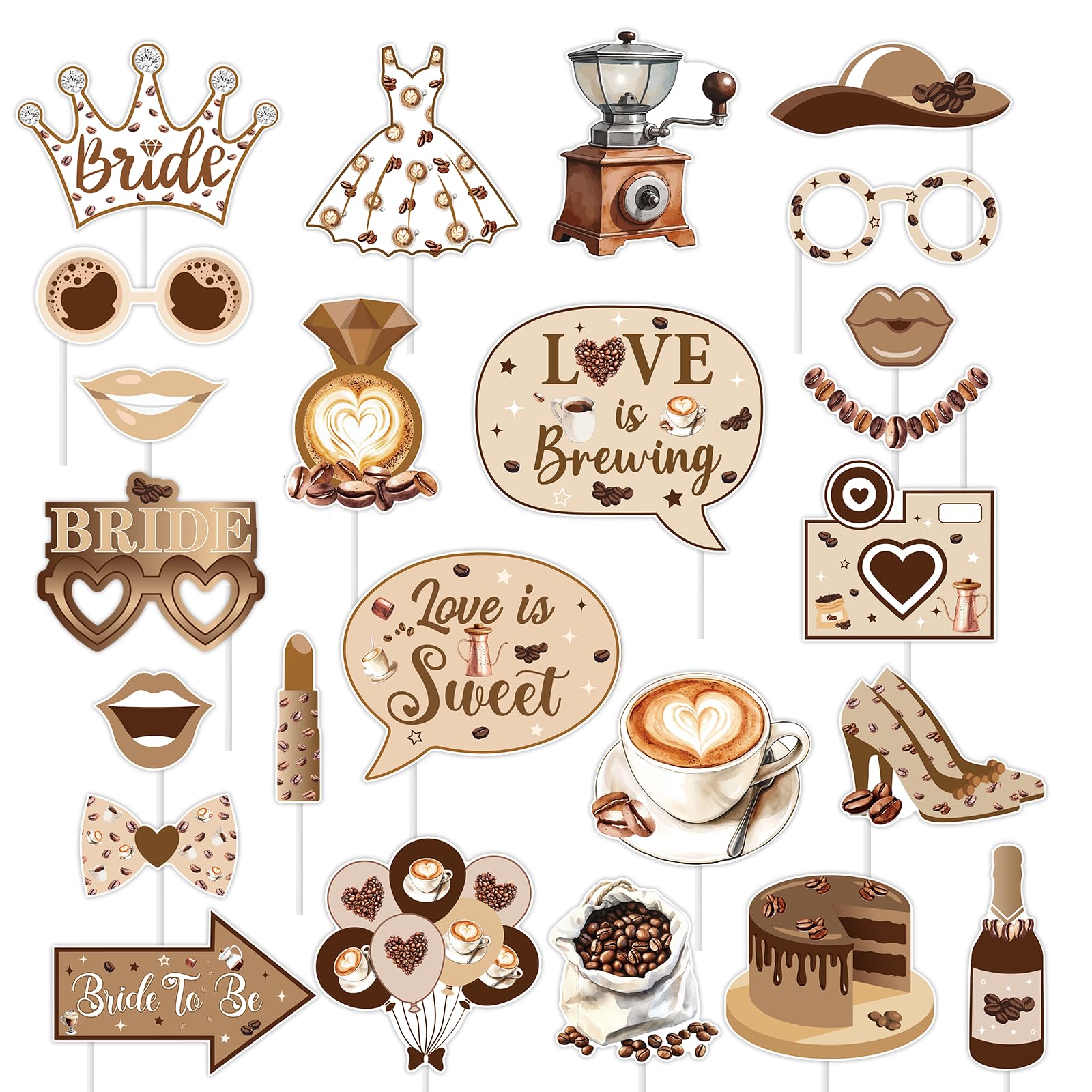 Accessoires de photomaton pour animer un enterrement de vie de jeune fille au café