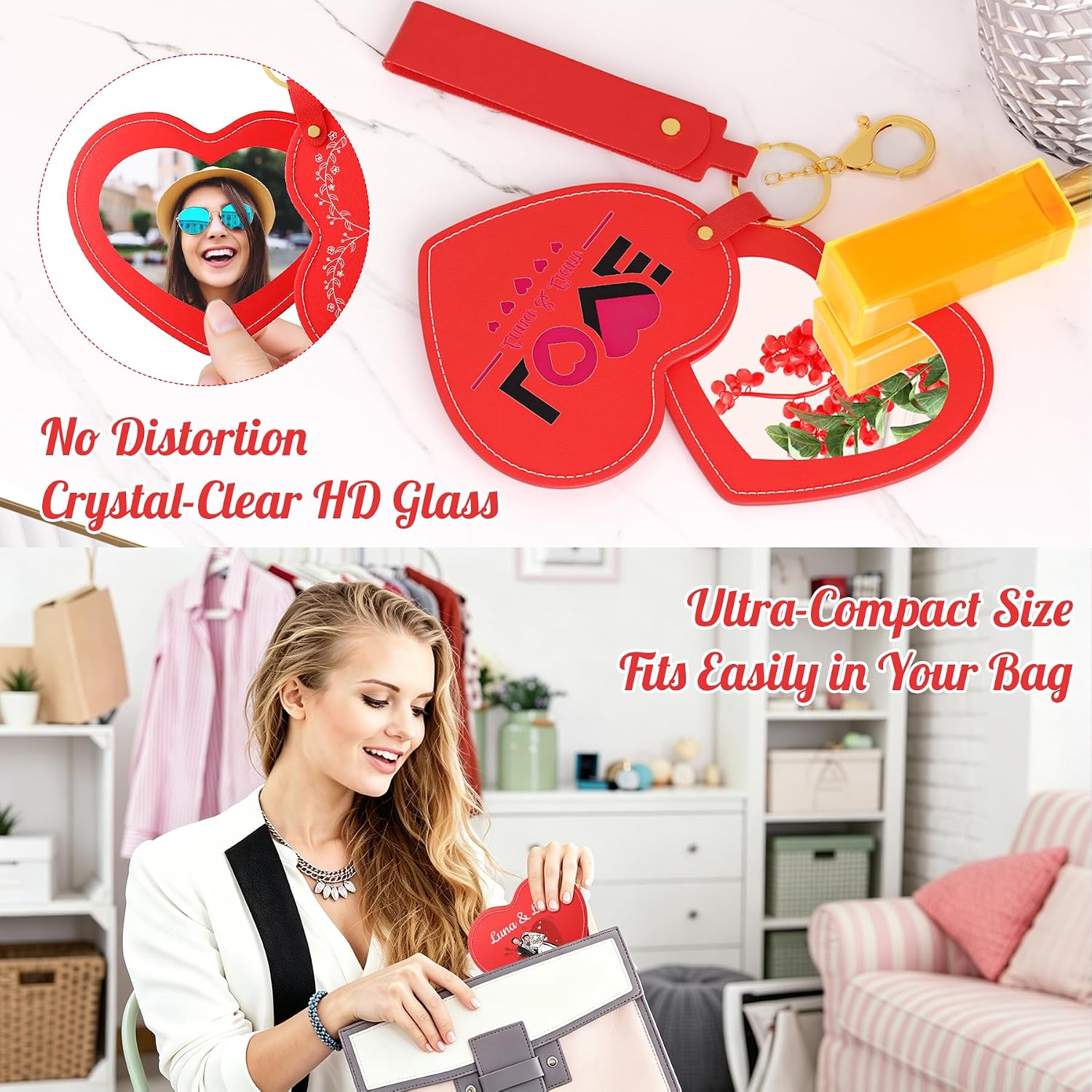 Personalized Compact Mirrors in Bulk Custom Pocket Makeup Mirrors for Women image 4