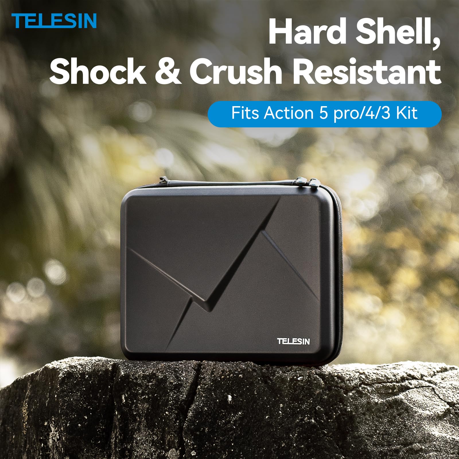 TELESIN Étui de Transport pour DJI Action 5/4/3, Coque Rigide étanche de Voyage pour DJI Osmo Action 5 Pro/Action 4/Action 3, Sac Portable pour caméra d’Action, Accessoires pour caméra d’Action