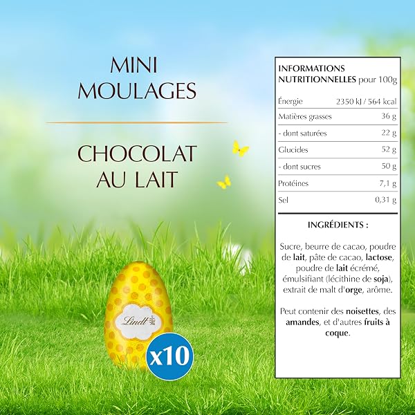 Lindt - Sachet de Mini-Moulages ŒUFS A CACHER - Chocolat au Lait - Idéal pour Pâques, 120g - 2
