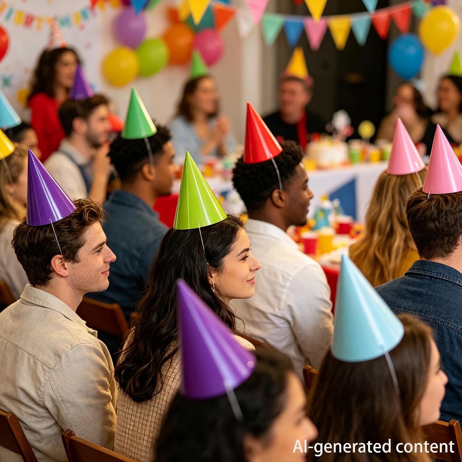 Pre-Assembled Party Hats for Kids & Adults - No DIY - 24 Birthday Party Hats for Boys & Girls - Bday Party Decor