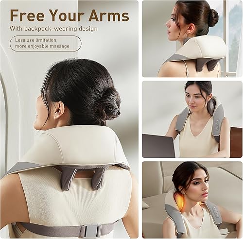 Miniatura 4 de Shiatsu - Masajeador de espalda y cuello con calor, masajeador eléctrico de cuerpo completo, masajeadores para cuello y espalda, regalo perfecto