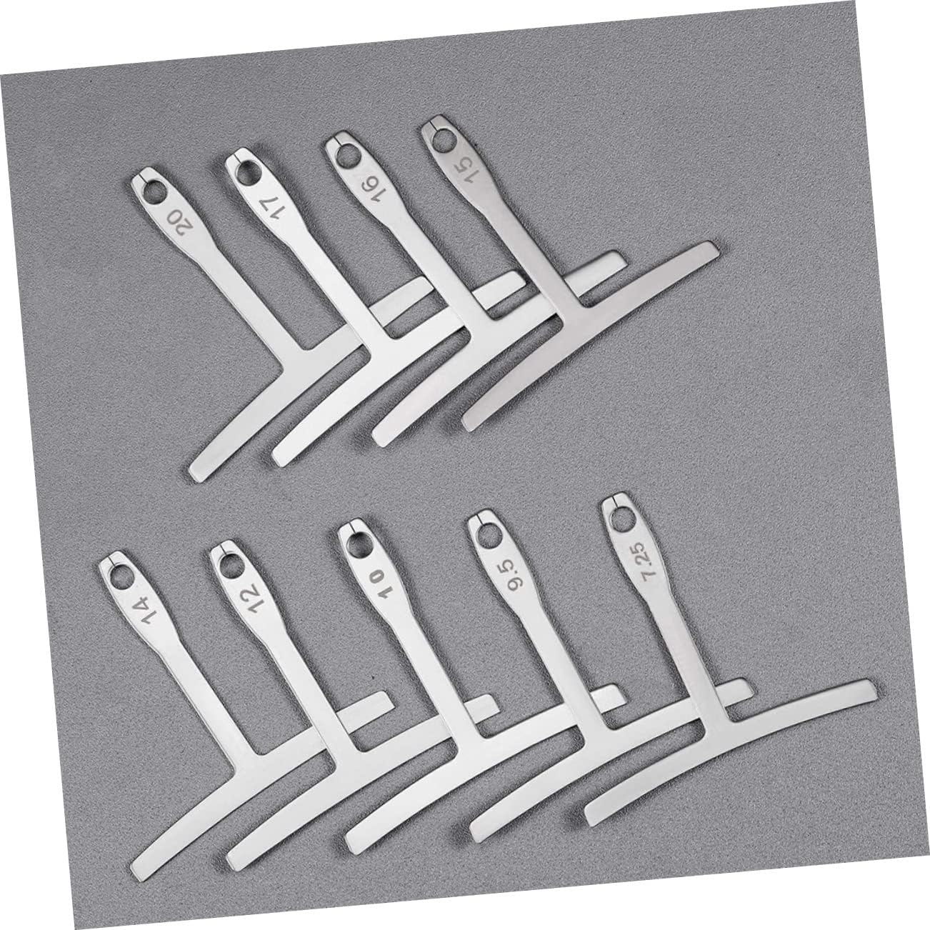 BESPORTBLE 2-Piece Guitar Measuring Tool Set Stainless Steel T-Shaped Radius Gauge Ruler Feeler Gauge for Guitar Luthiers Precision String Height Adjustments