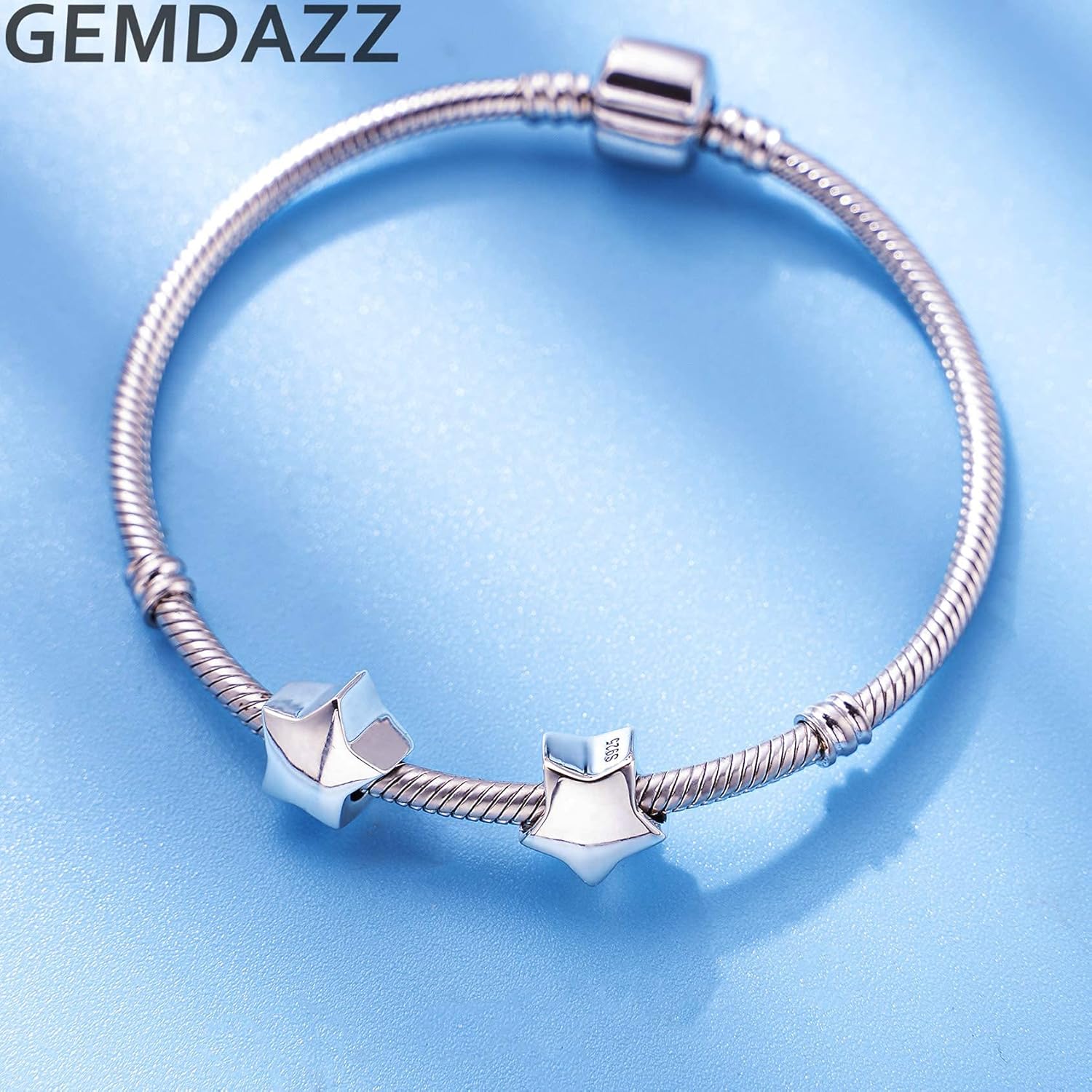 GEMDAZZ Valentines Seires Heart and Star Charm Fit European Bracelet, 925 Sterling Silver Crystal Love Heart Beads, Gift for Mother/Wife/Lover/Christmas - Image 6