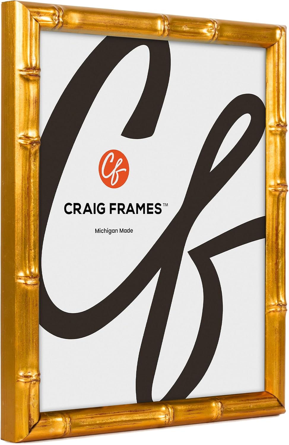 Craig Frames Faux Bamboo, 8x10 Picture Frame, Vintage Gold, Set of 4