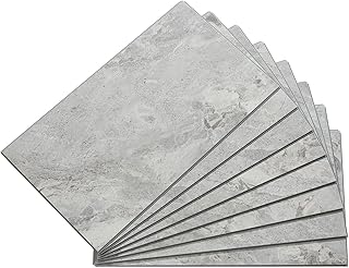 Palisade 25.6 in. x 14.8 in. Interlocking Vinyl Waterproof Wall/Backsplash Tiles for Kitchen or Bathroom in Silver Lake (8 Pack)