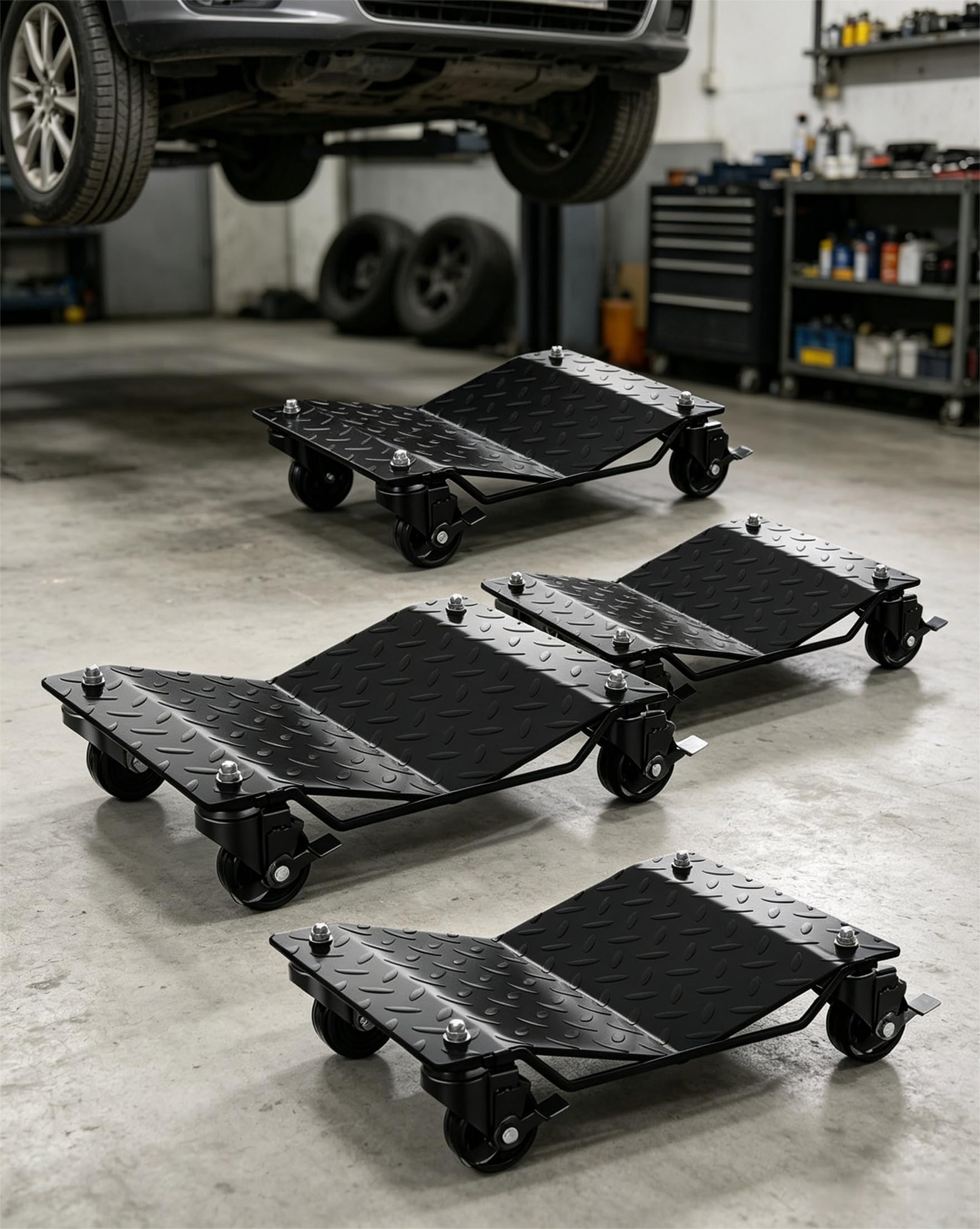 Auto Rangierhilfen 4er Set, 2720 kg, Schwarz, Werkstatt