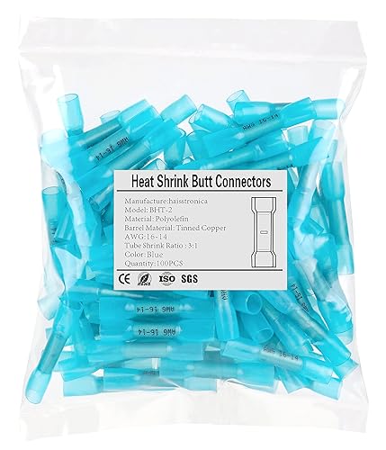 Miniatura 42 de haisstronica 100 conectores de anillo termorretráctil de grado marino rojo de 5/16 pulgadas, conectores de terminales de anillo de cobre rojo