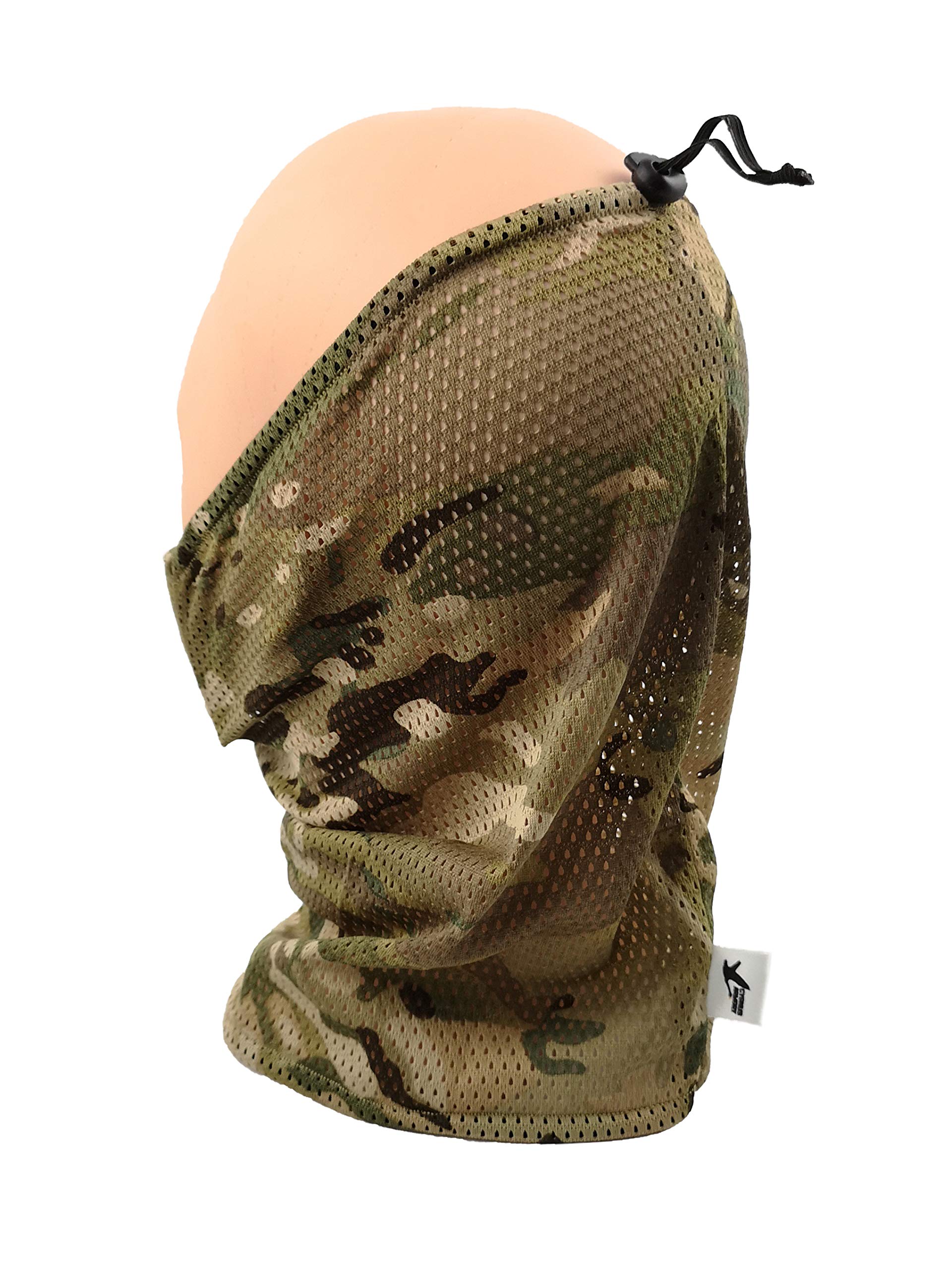 Maschera da airsoft, maschera in rete, protezione Balaclava, sciarpa, in metallo, mezza maschera (mimetica multicame)