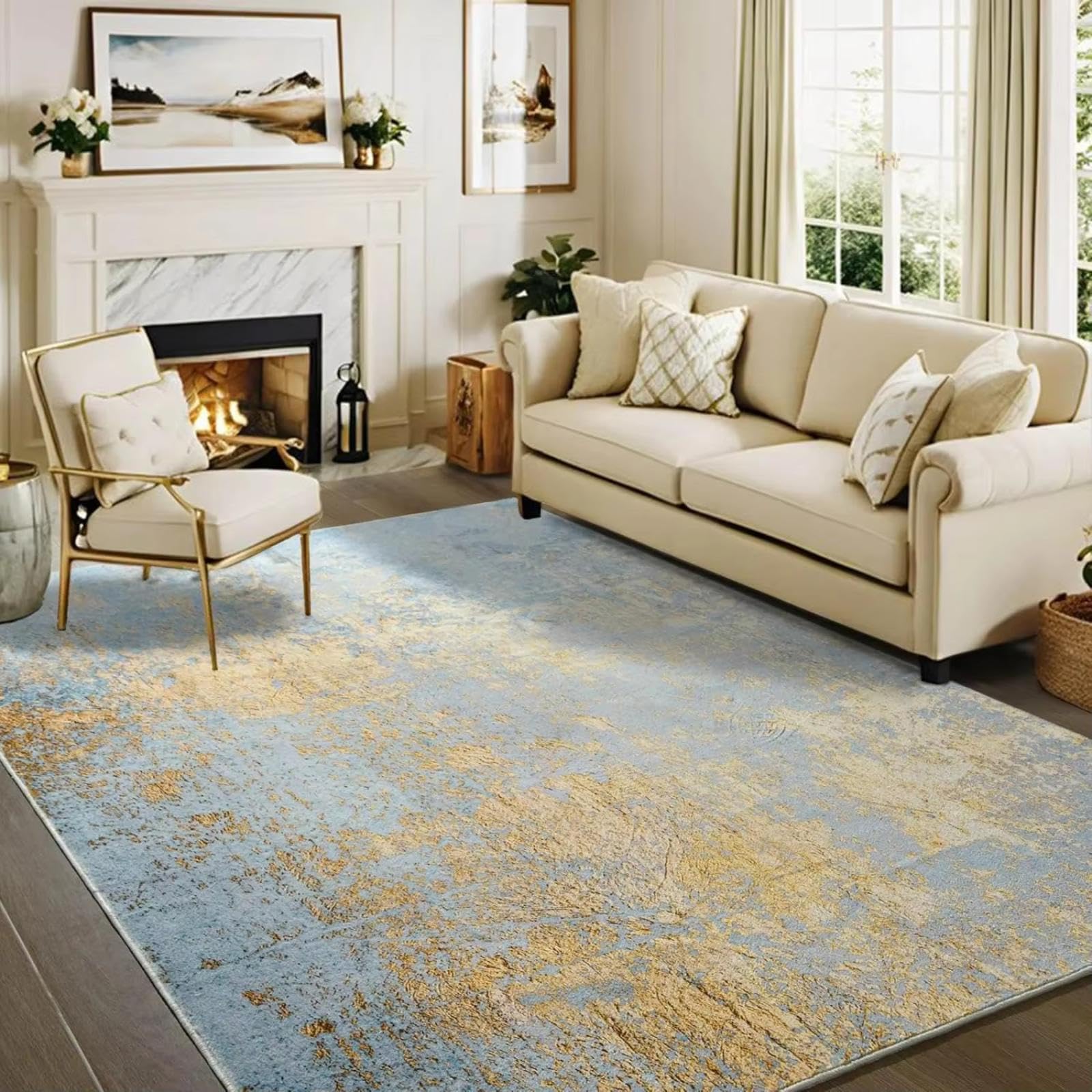 Tapis de couloir doux 100x160cm moderne imprimé imitation cachemire